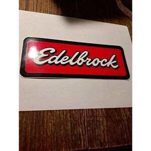 Vintage 90s Large Edelbrock 8.5" Red Black Decal Sticker Car Race Car Street Car